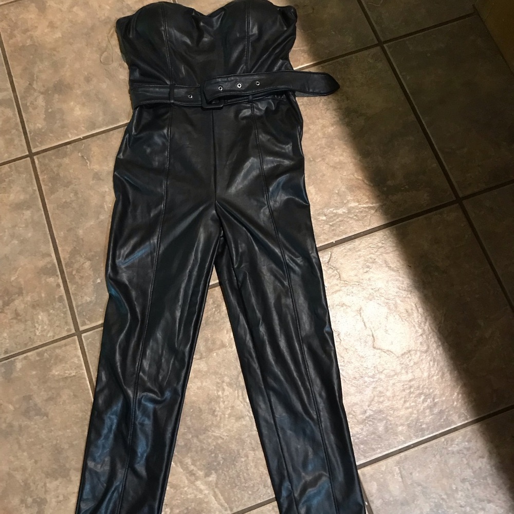 Haute Monde Black Strapless Jumpsuit with‎ Sweetheart Neckline